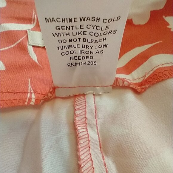 Cooper & Ella Pull On Cropped Pants Womens Plus Size 22W Coral/White NWT - Picture 10 of 10